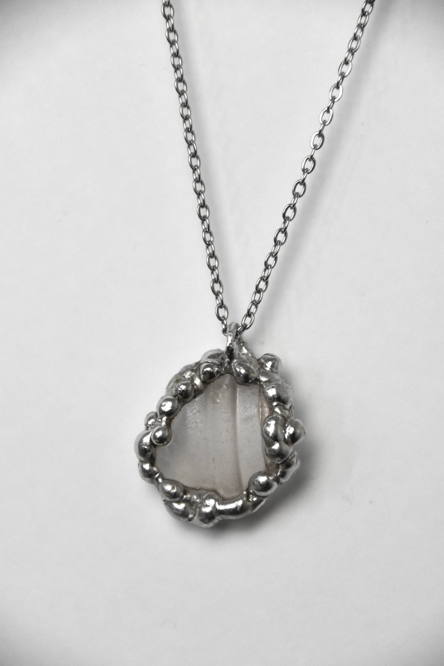 Bubbly Foam Sea Glass Necklace