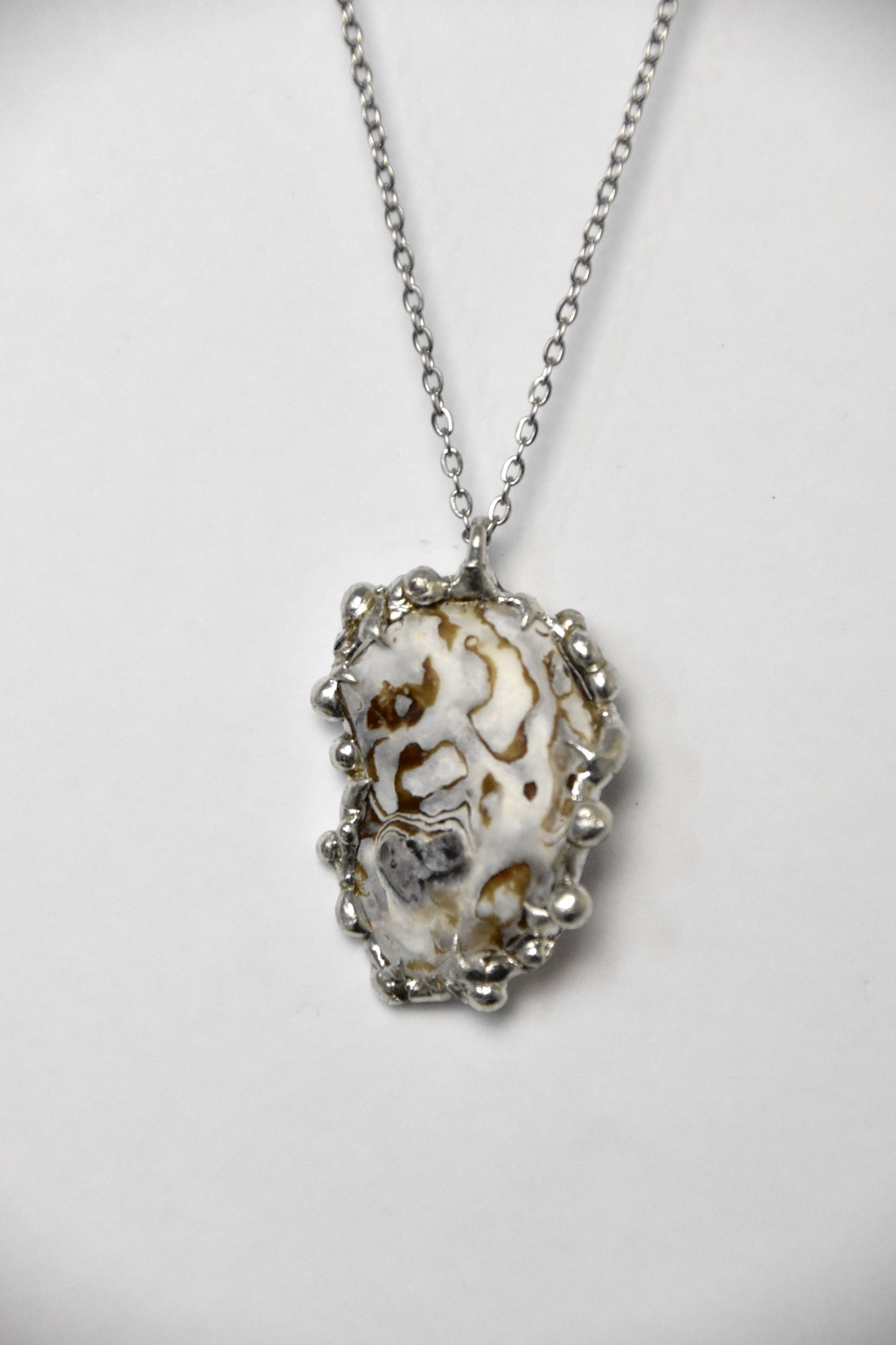 Bubbly Brown and White Shell Necklace