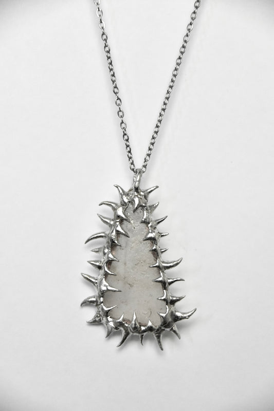 Spiky Tear drop Sea Glass Necklace