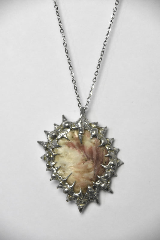 Spiky Light Pink Shell Necklace