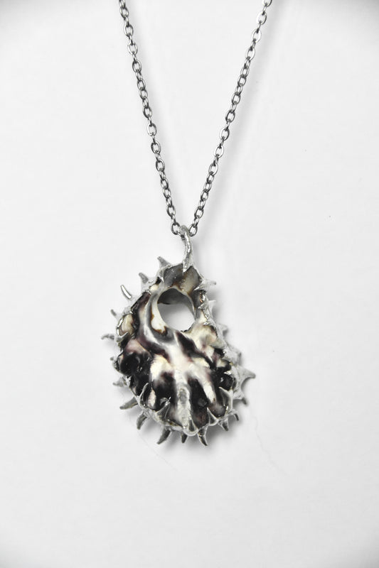 Spiky Dark Purple Shell Necklace